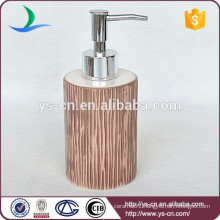 YSb40010-02-ld Toffee ceramic bathroom soap dispenser with full printing